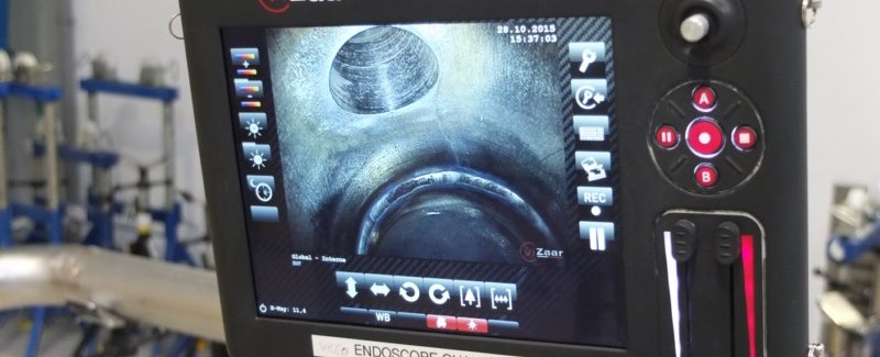 Contrôle visuel indirect d'une tuyauterie réalisée par à l'endoscope par un contrôleur certifié Cofrend VTI 2